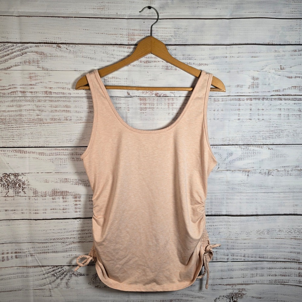 JoyLab Ruched Side Tank Top Blush Pink Activewear Sleeveless Shirt XL